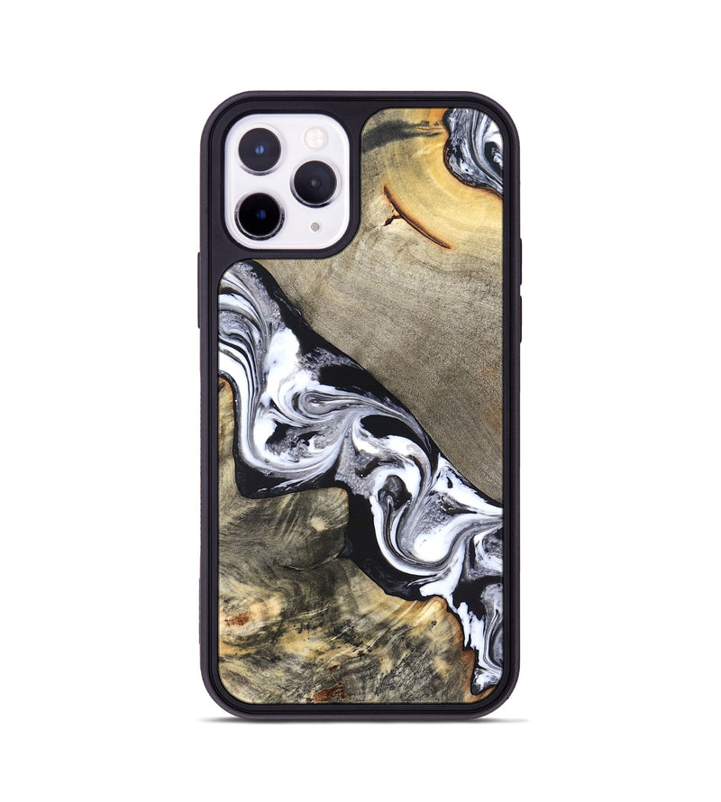 iPhone 11 Pro Wood Phone Case - Sophia (Black & White, 820510)