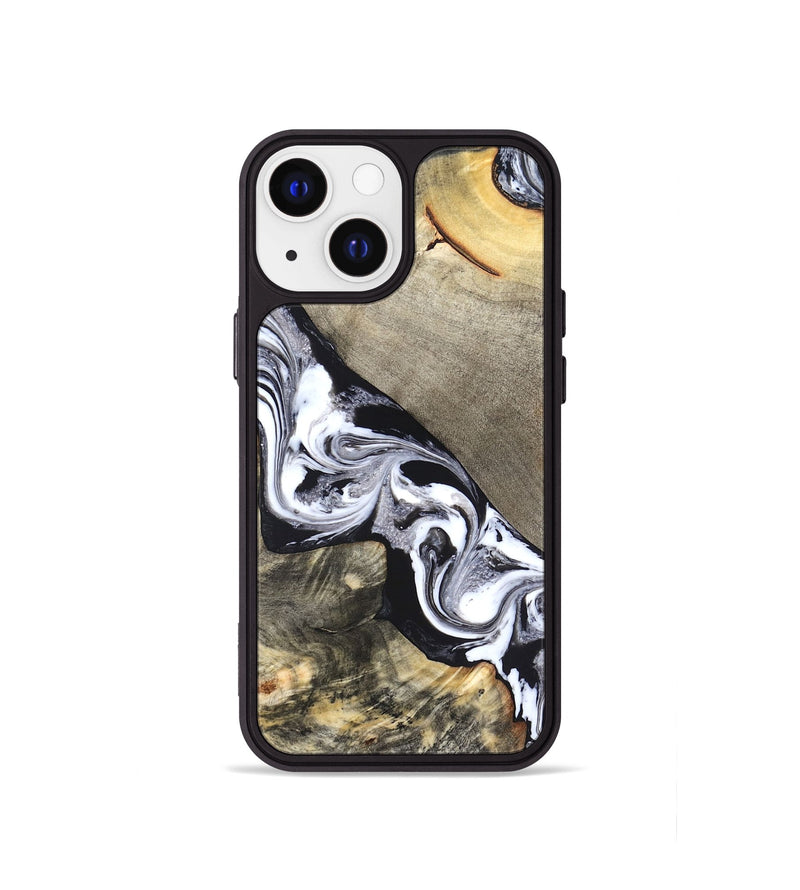 iPhone 13 mini Wood Phone Case - Sophia (Black & White, 820510)