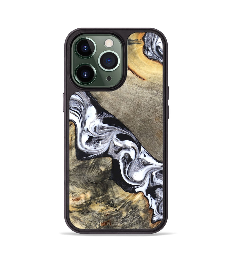 iPhone 13 Pro Wood Phone Case - Sophia (Black & White, 820510)