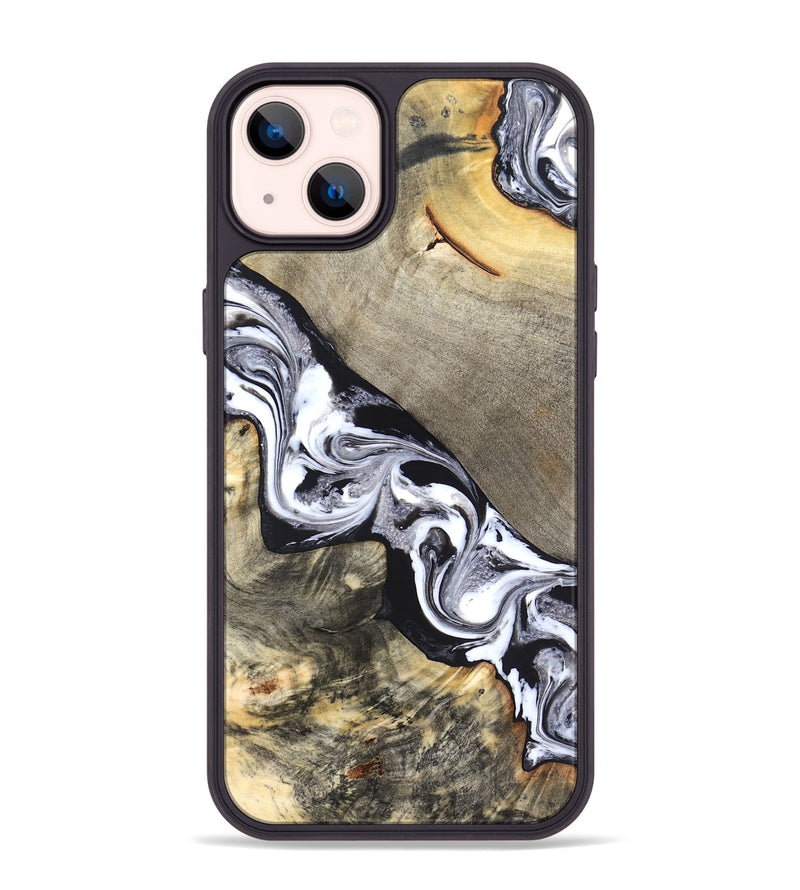 iPhone 14 Plus Wood Phone Case - Sophia (Black & White, 820510)