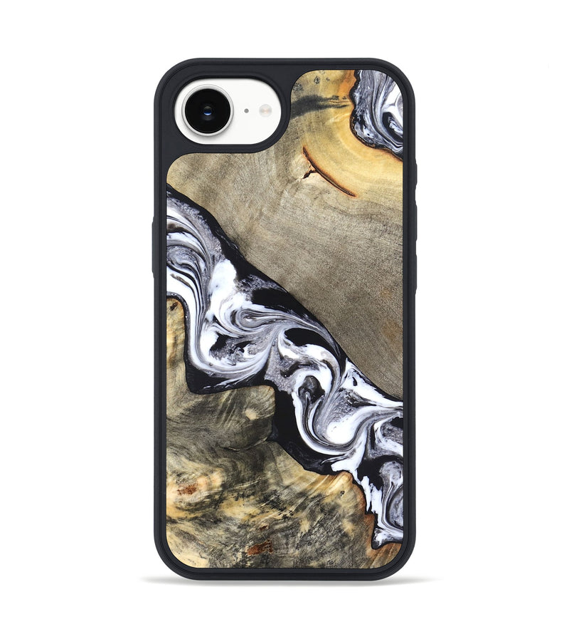 iPhone 16e Wood Phone Case - Sophia (Black & White, 820510)