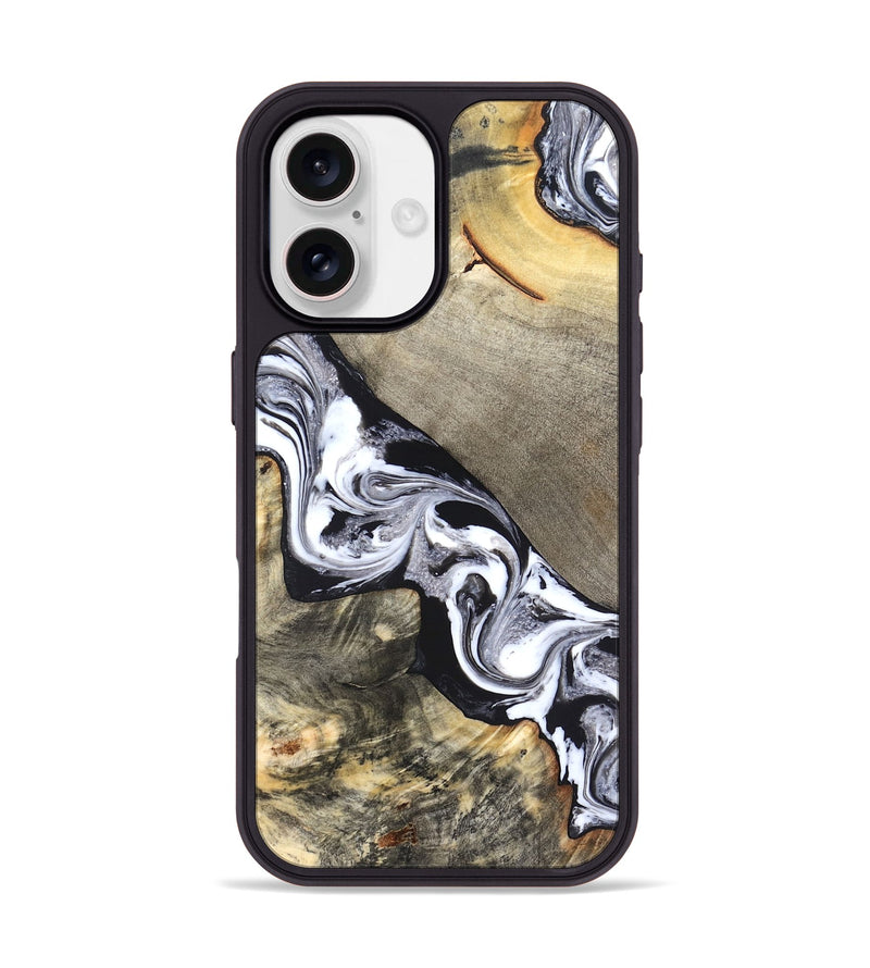 iPhone 17 Wood Phone Case - Sophia (Black & White, 820510)