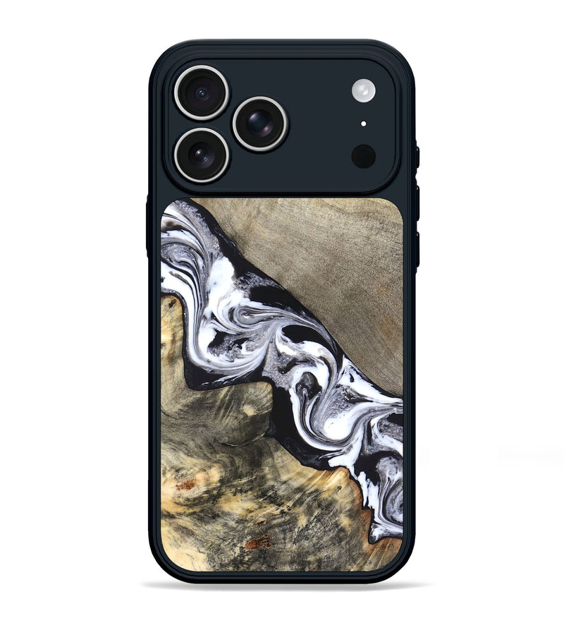 iPhone 17 Pro Max Wood Phone Case - Sophia (Black & White, 820510)