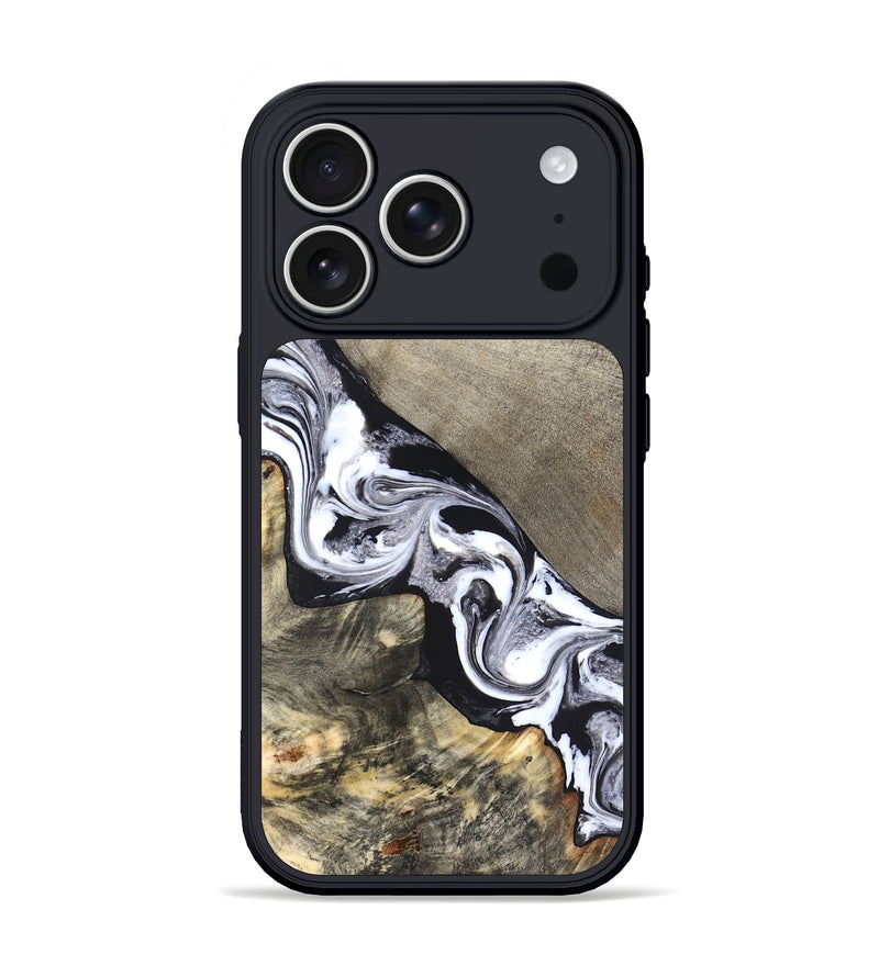 iPhone 17 Pro Wood Phone Case - Sophia (Black & White, 820510)