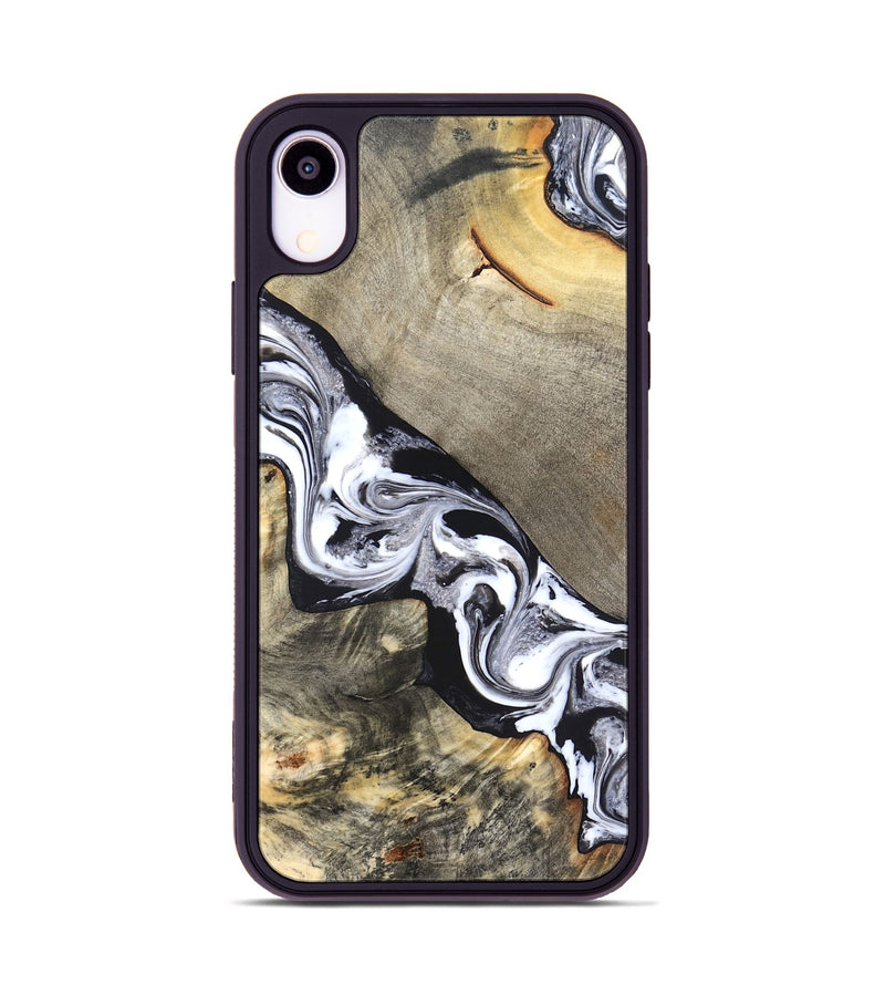iPhone Xr Wood Phone Case - Sophia (Black & White, 820510)