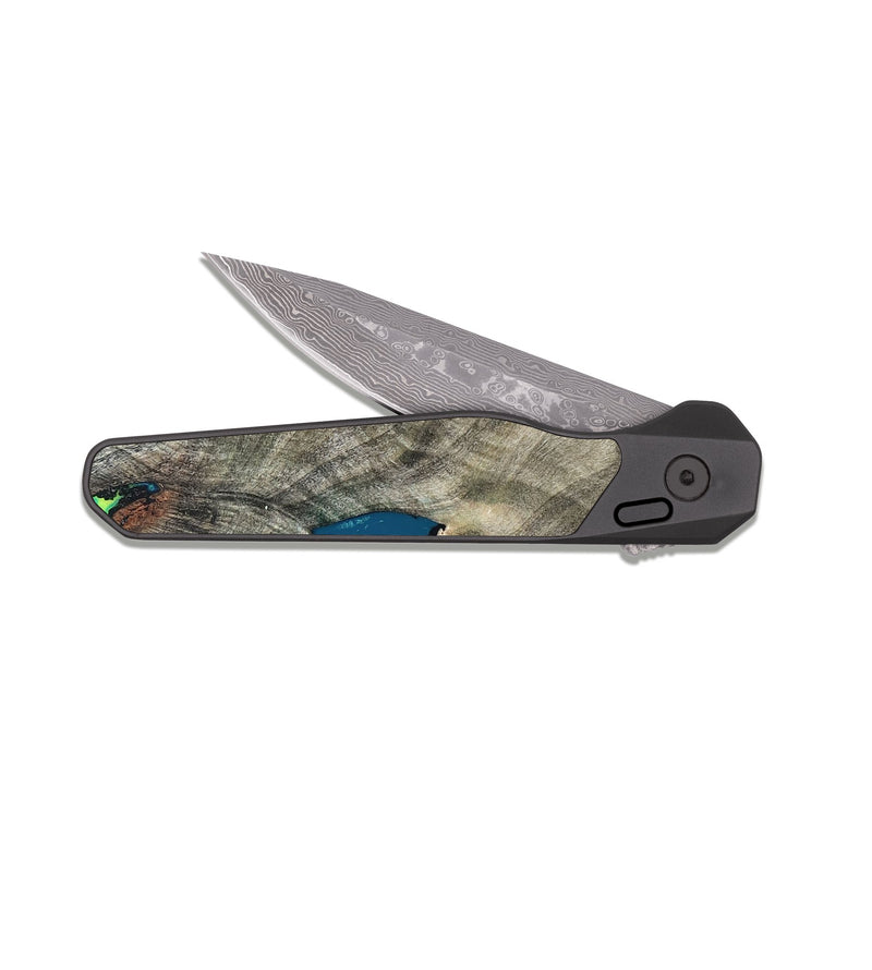 EDC Dark Damascus Wood Pocket Knife - Queen (Neon, 820511)