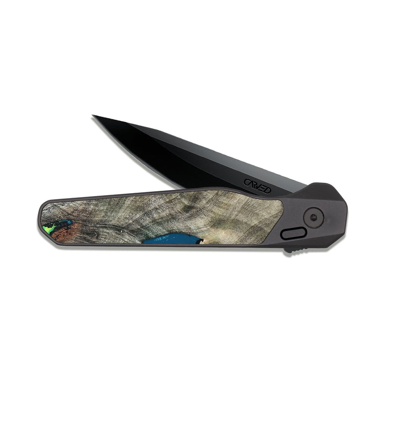 EDC Dark Slate Wood Pocket Knife - Queen (Neon, 820511)