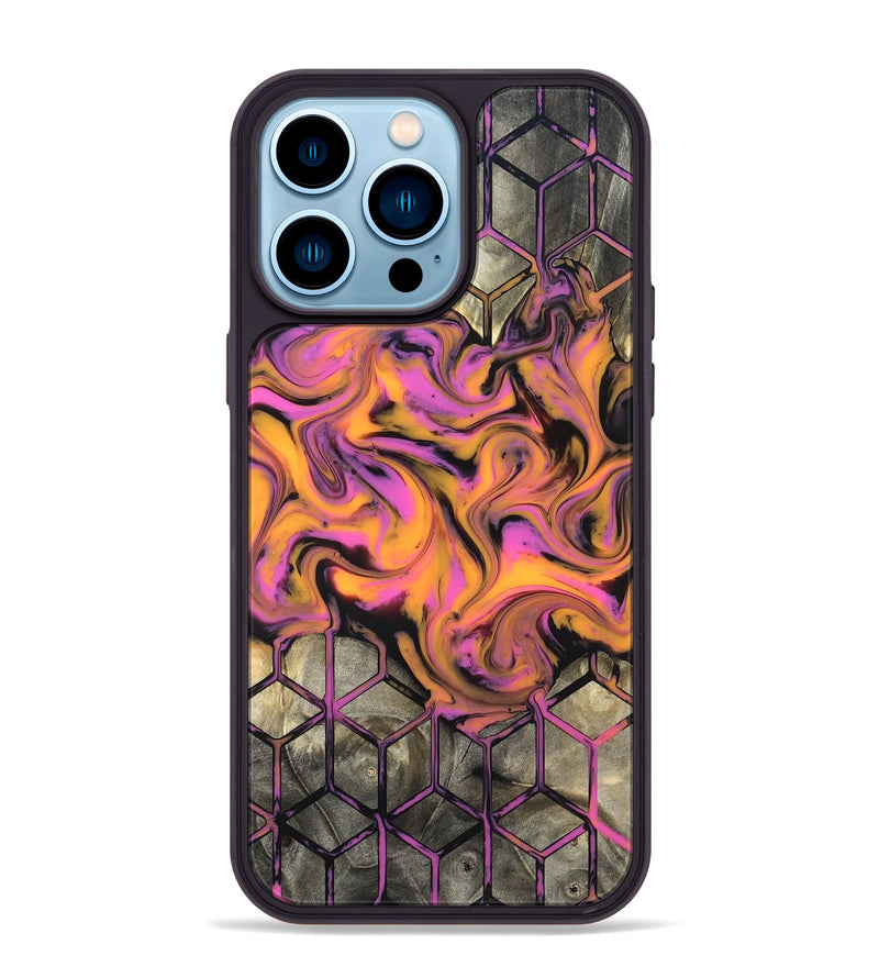 iPhone 14 Pro Max Wood Phone Case - Sharron (Neon, 820513)