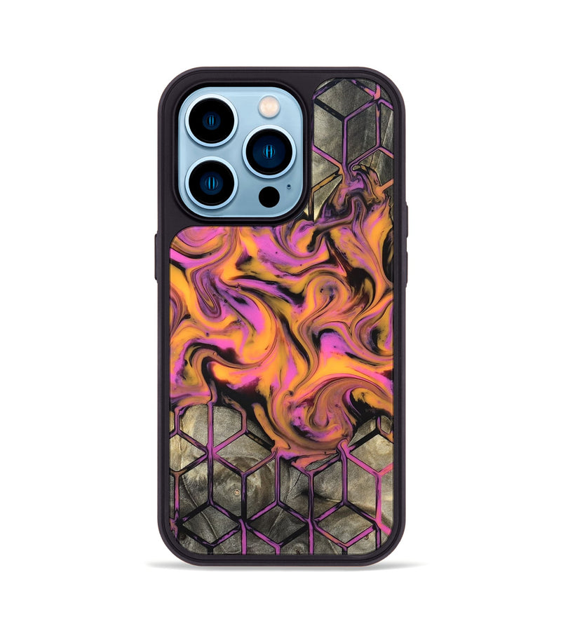 iPhone 14 Pro Wood Phone Case - Sharron (Neon, 820513)