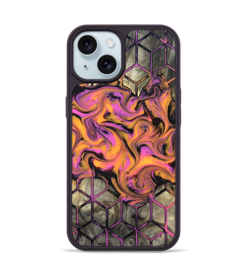 iPhone 15 Wood Phone Case - Sharron (Neon, 820513)