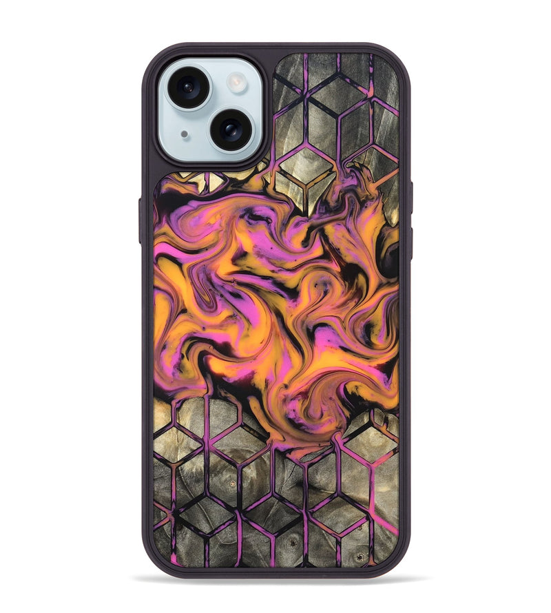 iPhone 15 Plus Wood Phone Case - Sharron (Neon, 820513)