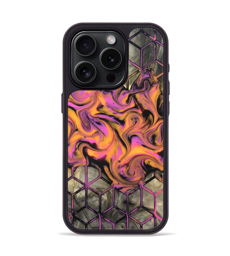 iPhone 15 Pro Wood Phone Case - Sharron (Neon, 820513)