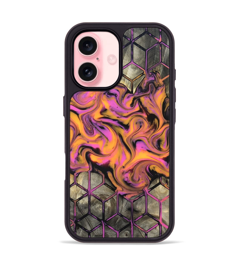 iPhone 16 Wood Phone Case - Sharron (Neon, 820513)