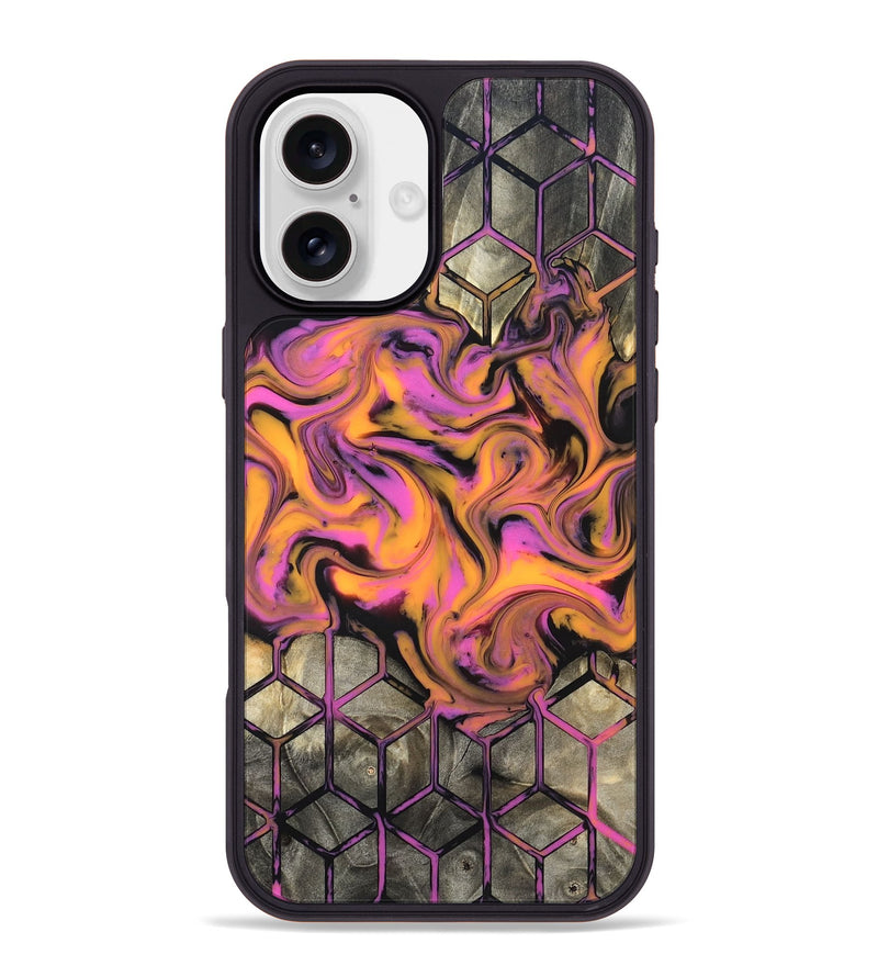 iPhone 16 Plus Wood Phone Case - Sharron (Neon, 820513)