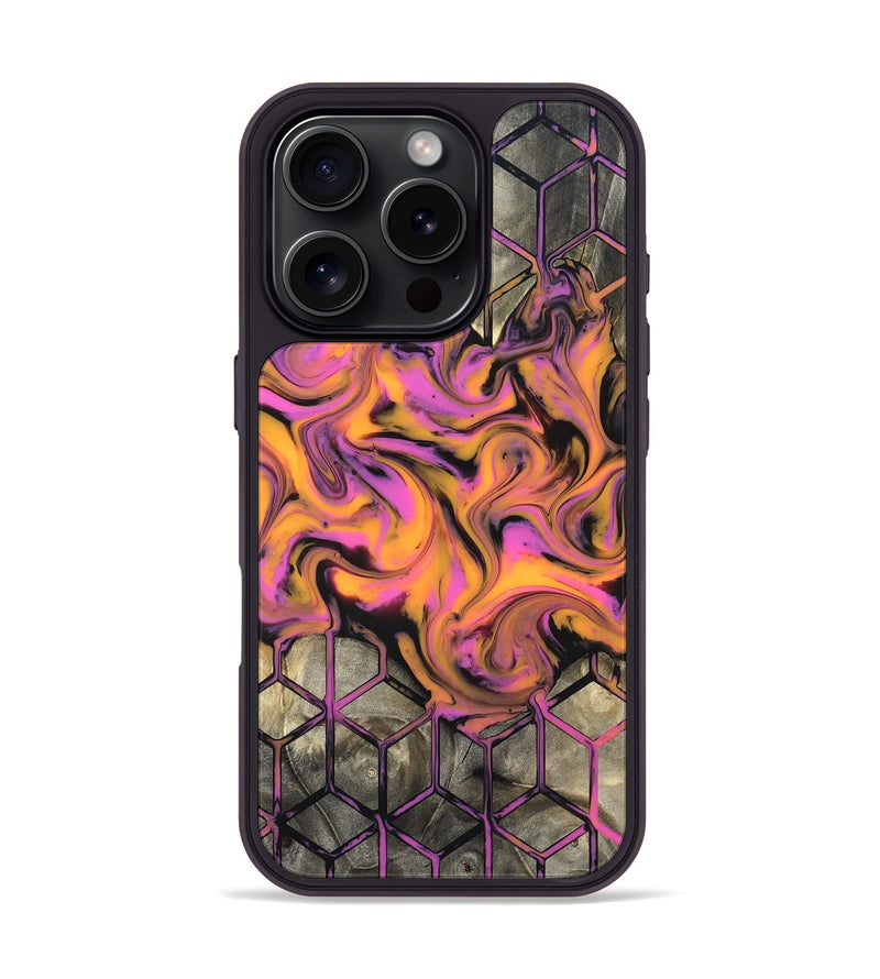 iPhone 16 Pro Wood Phone Case - Sharron (Neon, 820513)