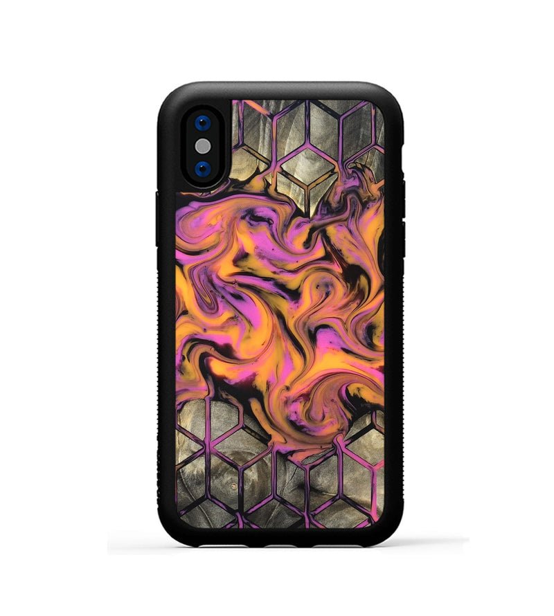 iPhone Xs Wood Phone Case - Sharron (Neon, 820513)