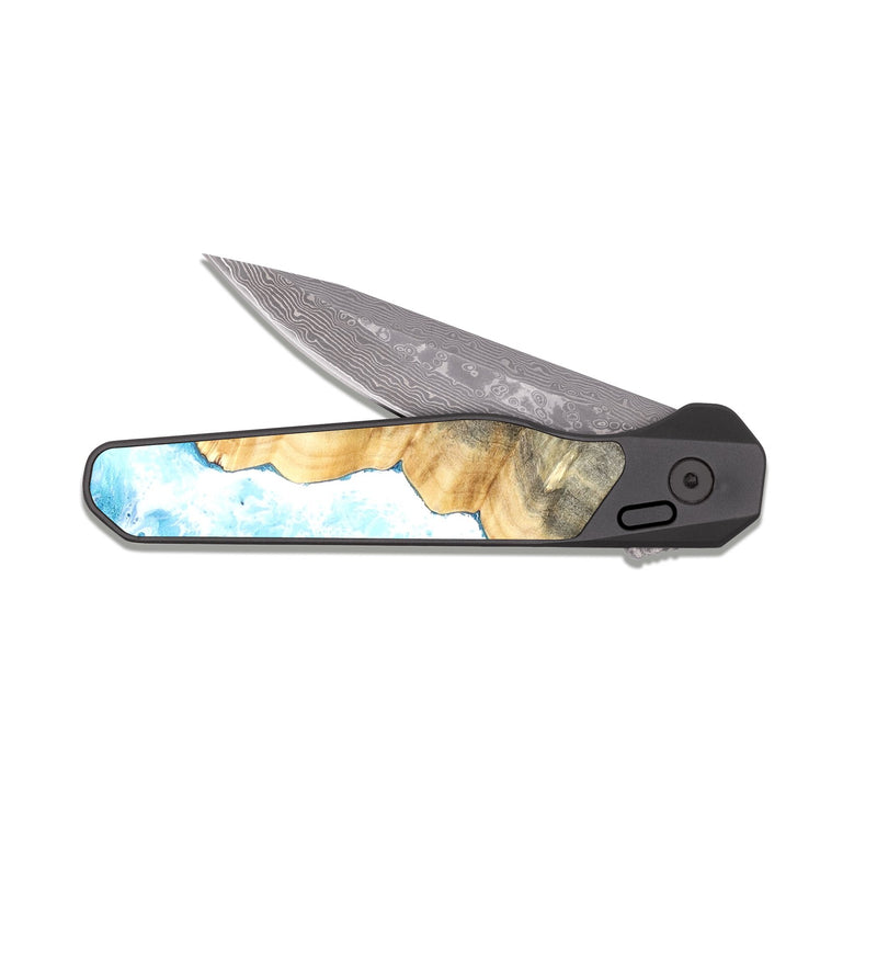 EDC Dark Damascus Wood Pocket Knife - Steve (Coastal, 820523)