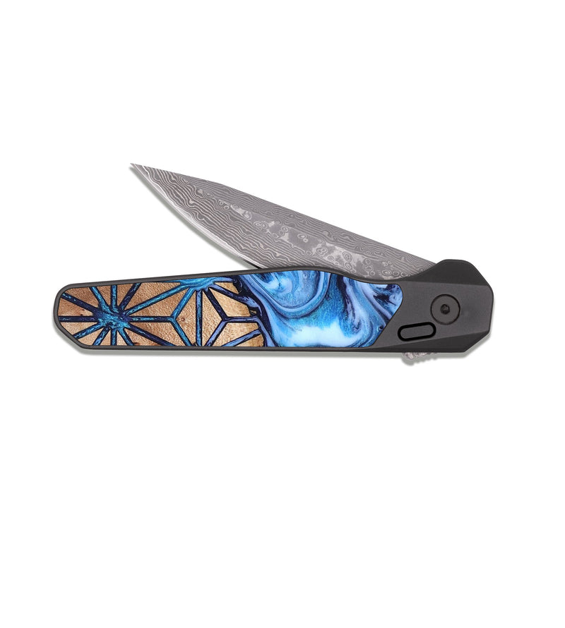 EDC Dark Damascus Wood Pocket Knife - Sudie (Pattern, 820533)