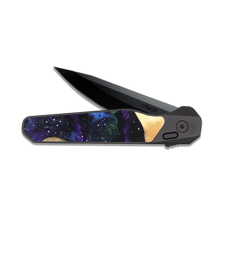 EDC Dark Slate Wood Pocket Knife - Katlyn (Cosmos, 820537)