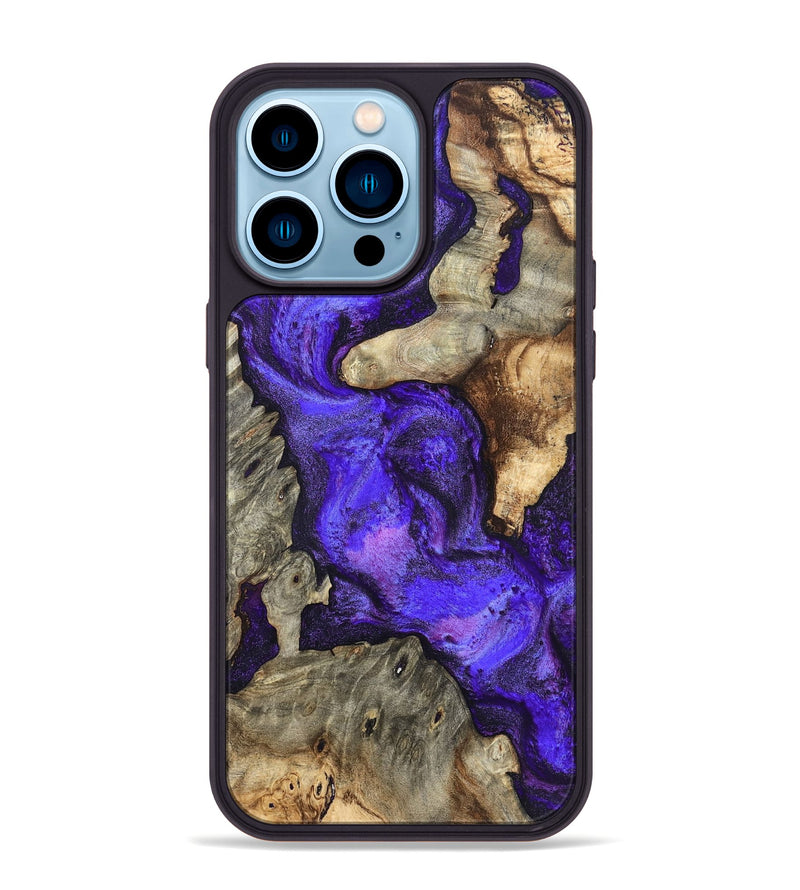 iPhone 14 Pro Max Wood Phone Case - Chaya (Purple, 820557)