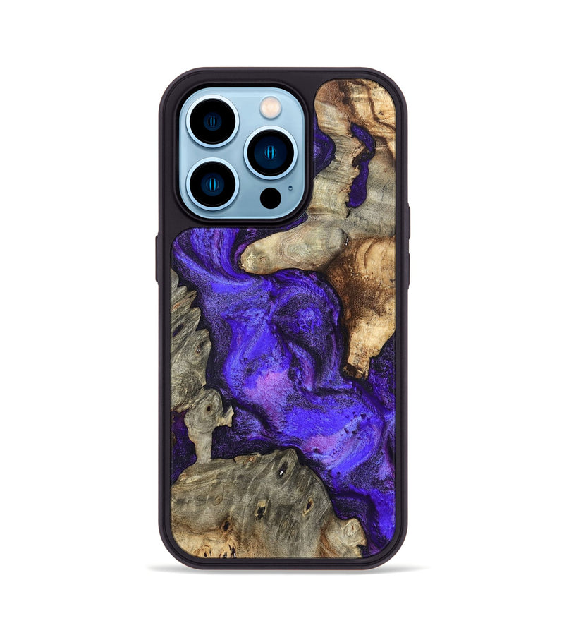 iPhone 14 Pro Wood Phone Case - Chaya (Purple, 820557)