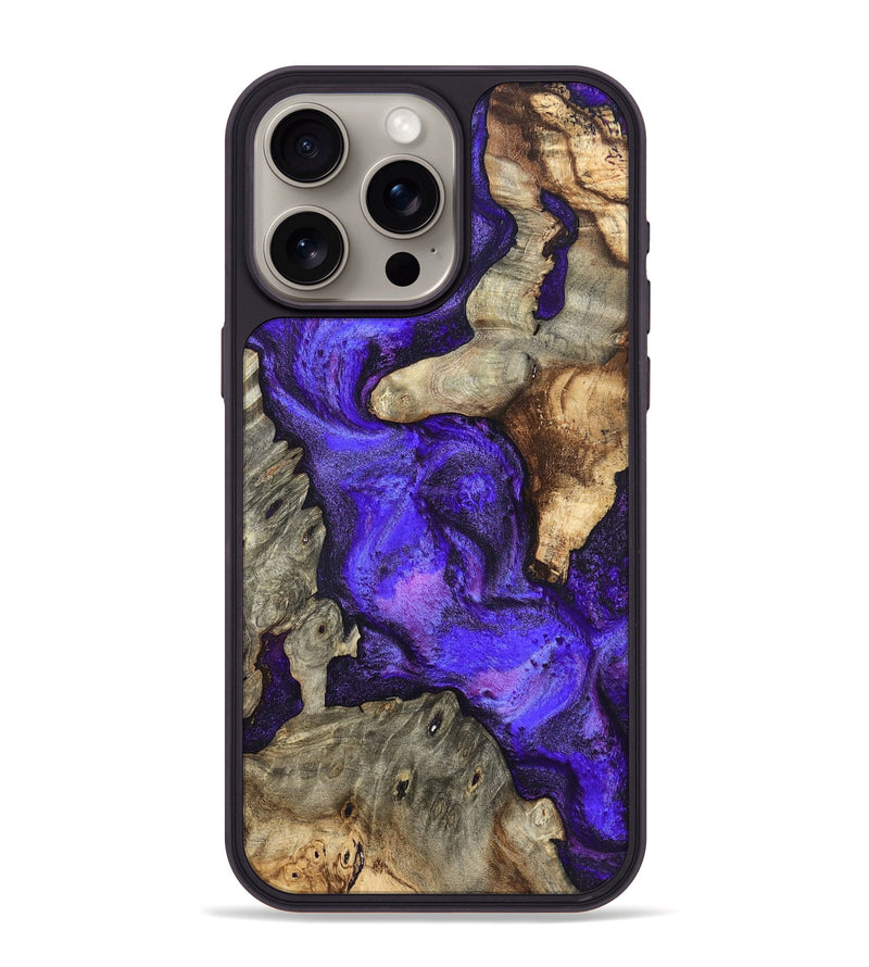 iPhone 15 Pro Max Wood Phone Case - Chaya (Purple, 820557)