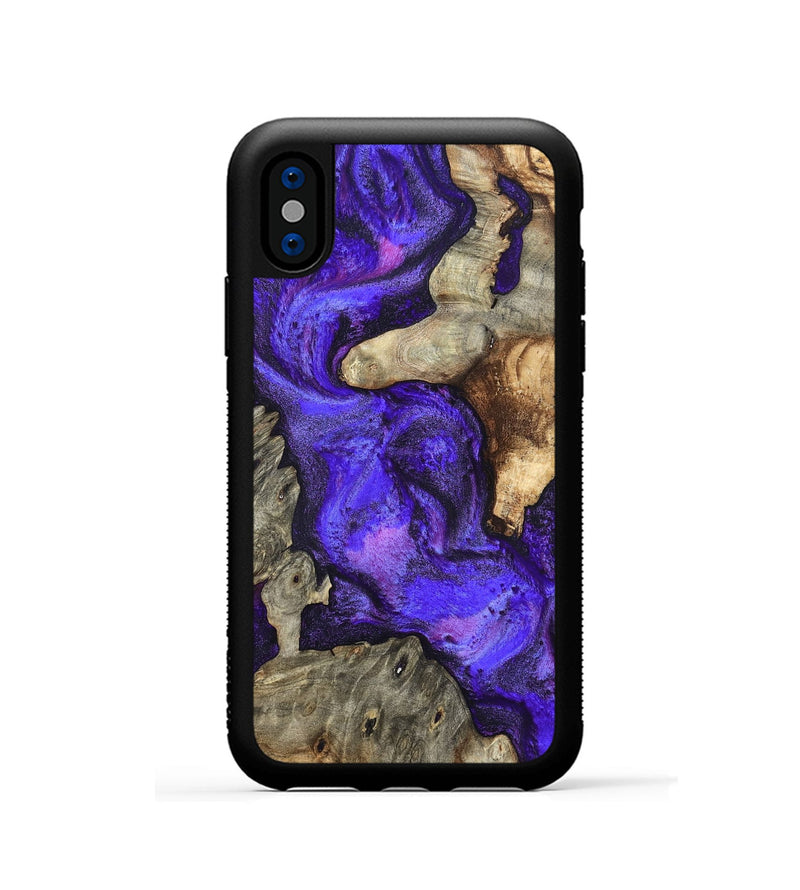iPhone Xs Wood Phone Case - Chaya (Purple, 820557)