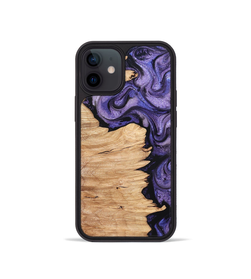 iPhone 12 mini Wood Phone Case - Abagail (Purple, 820558)
