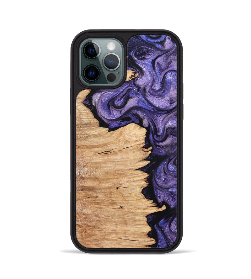 iPhone 12 Pro Wood Phone Case - Abagail (Purple, 820558)