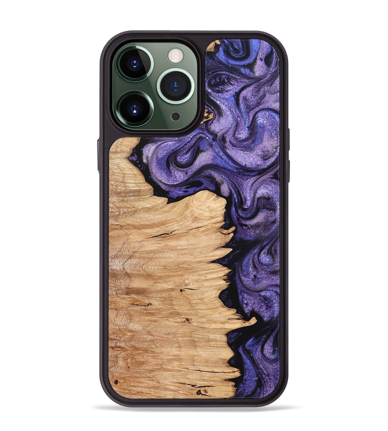 iPhone 13 Pro Max Wood Phone Case - Abagail (Purple, 820558)