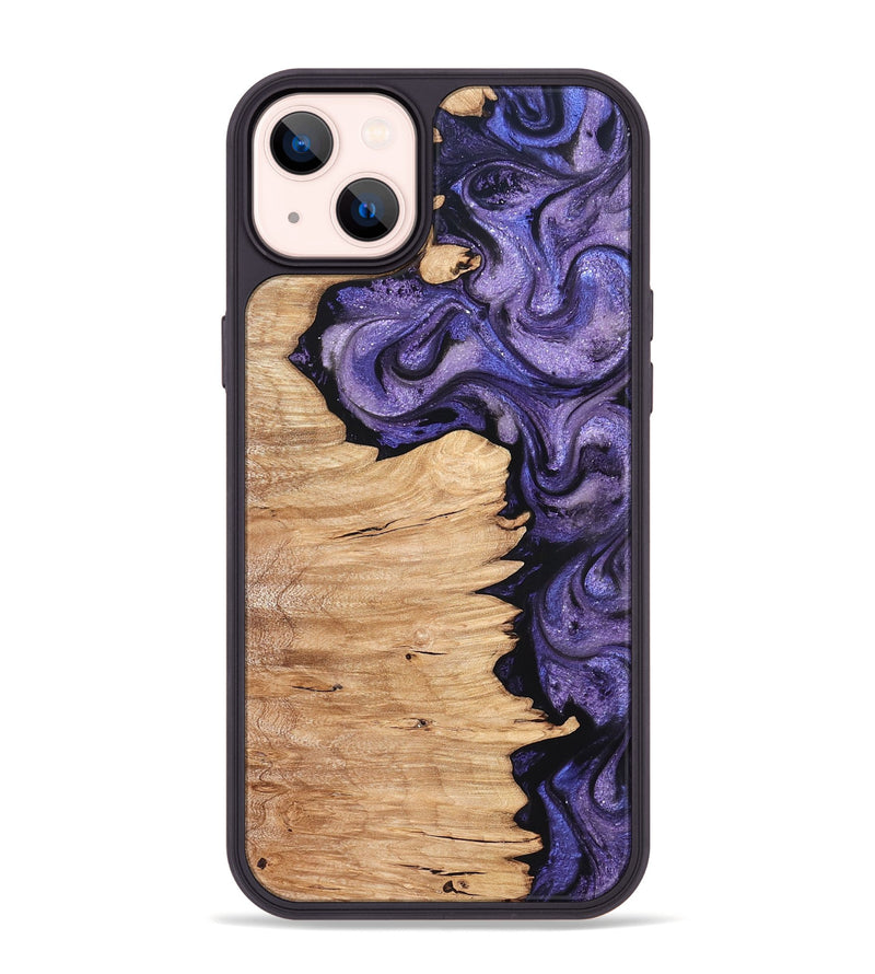 iPhone 14 Plus Wood Phone Case - Abagail (Purple, 820558)