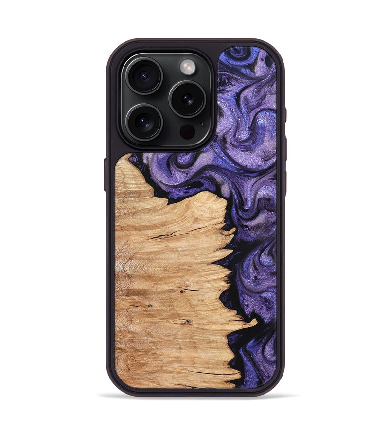 iPhone 15 Pro Wood Phone Case - Abagail (Purple, 820558)