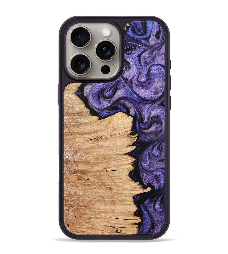 iPhone 16 Pro Max Wood Phone Case - Abagail (Purple, 820558)