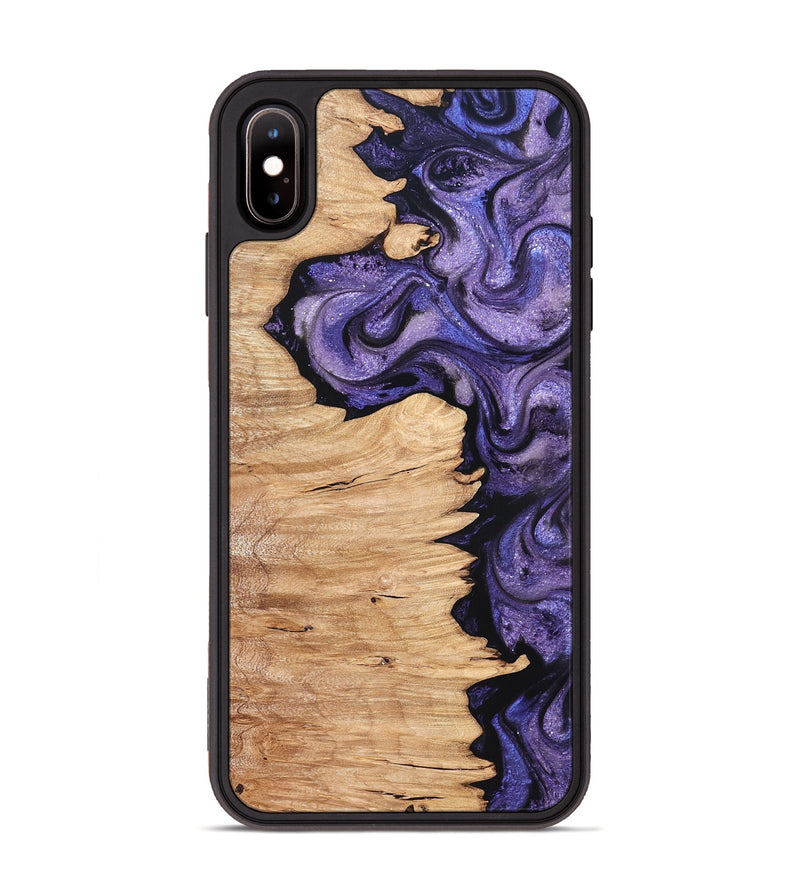 iPhone Xs Max Wood Phone Case - Abagail (Purple, 820558)