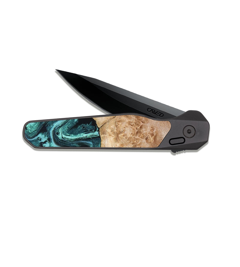 EDC Dark Slate Wood Pocket Knife - Burton (Green, 820559)