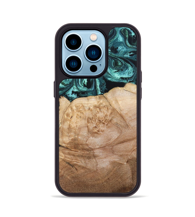 iPhone 14 Pro Wood Phone Case - Burton (Green, 820559)