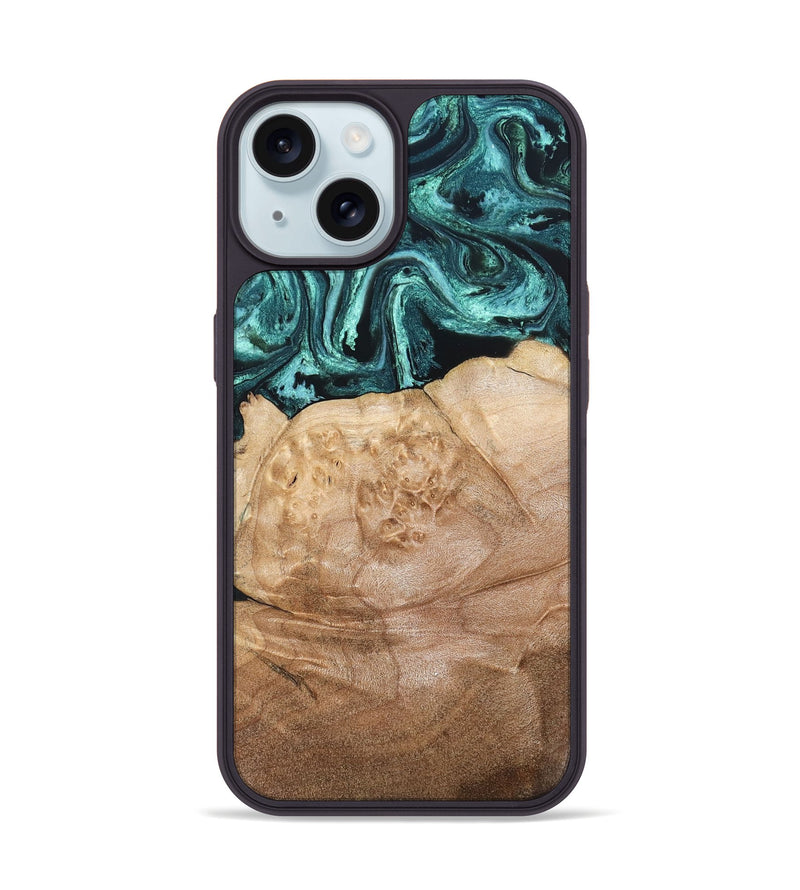 iPhone 15 Wood Phone Case - Burton (Green, 820559)