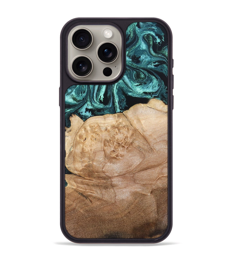 iPhone 15 Pro Max Wood Phone Case - Burton (Green, 820559)