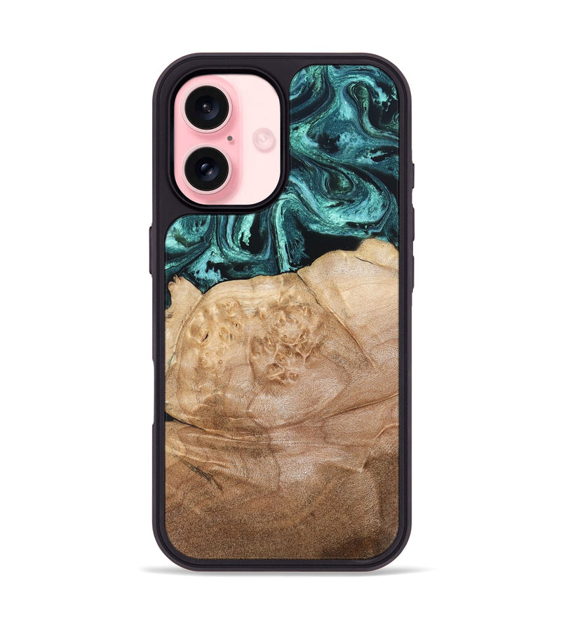 iPhone 16 Wood Phone Case - Burton (Green, 820559)
