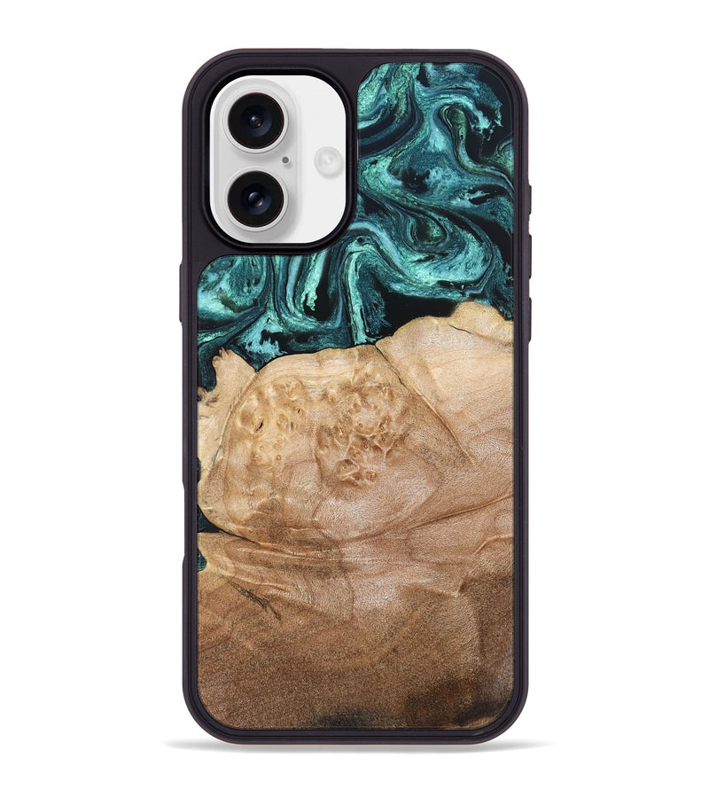 iPhone 16 Plus Wood Phone Case - Burton (Green, 820559)