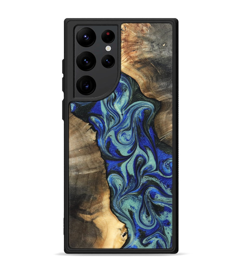 Galaxy S22 Ultra Wood Phone Case - Arlette (Blue, 820561)