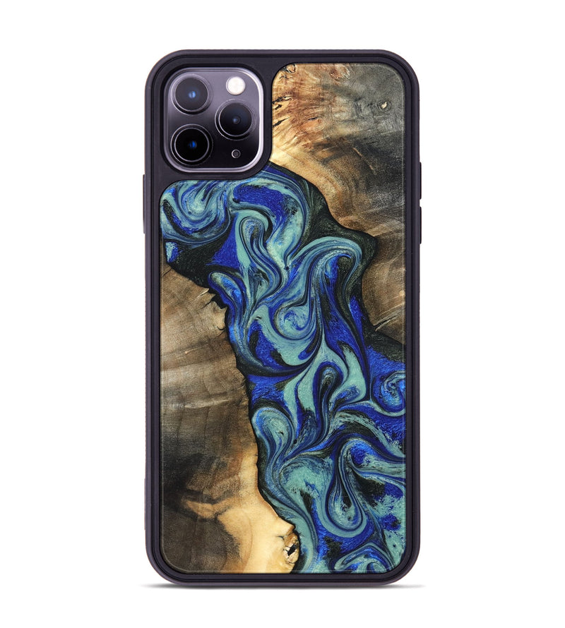iPhone 11 Pro Max Wood Phone Case - Arlette (Blue, 820561)