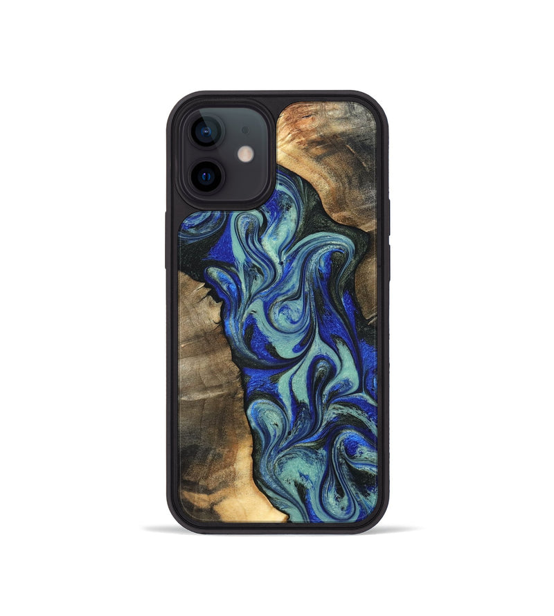 iPhone 12 mini Wood Phone Case - Arlette (Blue, 820561)