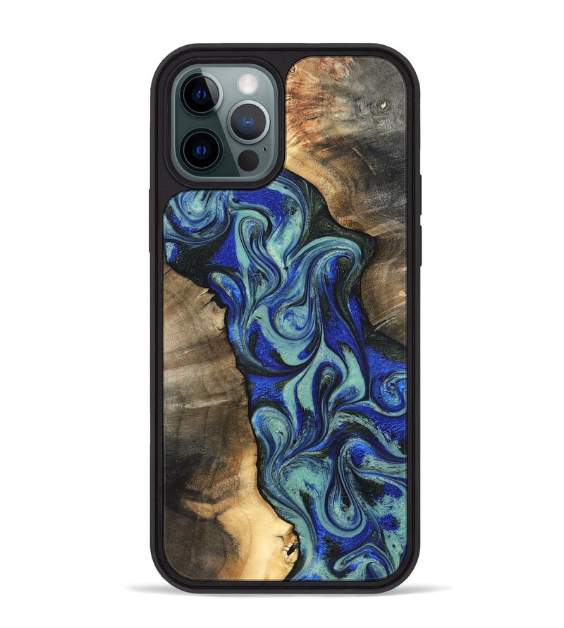 iPhone 12 Pro Max Wood Phone Case - Arlette (Blue, 820561)