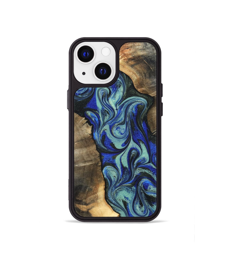 iPhone 13 mini Wood Phone Case - Arlette (Blue, 820561)