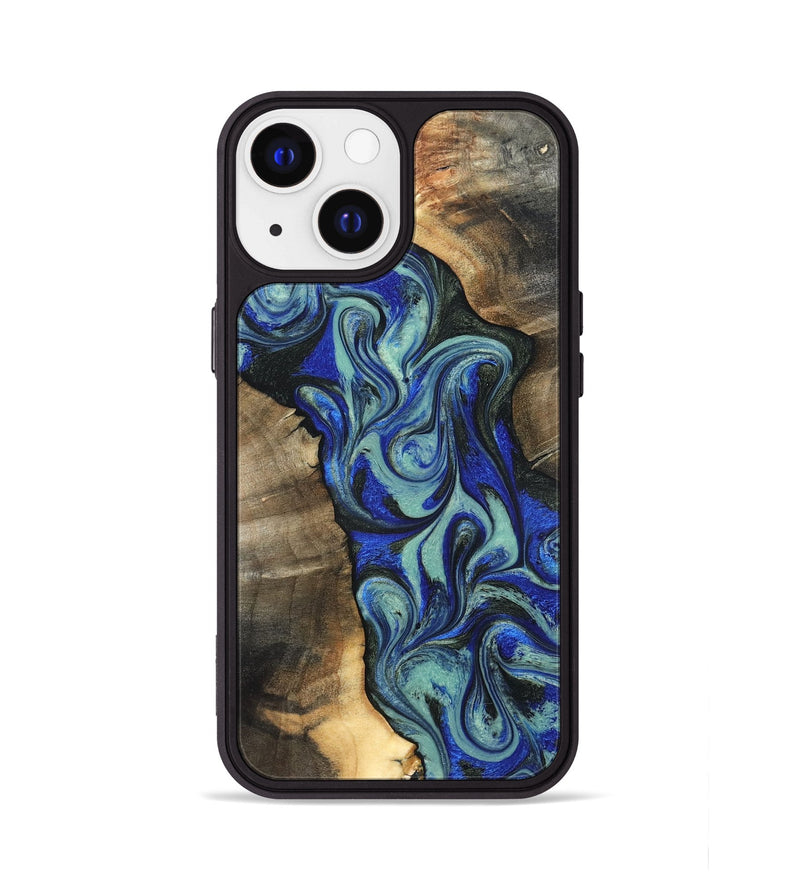iPhone 13 Wood Phone Case - Arlette (Blue, 820561)
