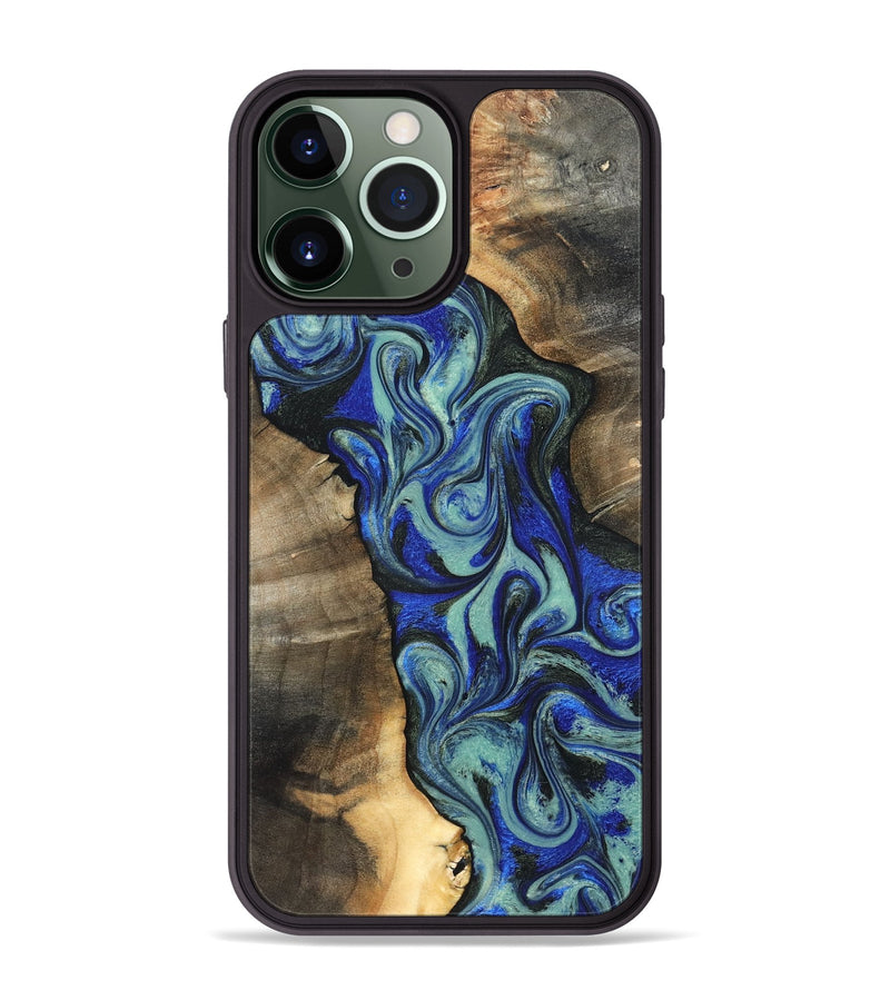 iPhone 13 Pro Max Wood Phone Case - Arlette (Blue, 820561)