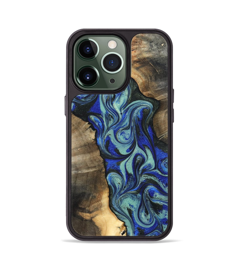 iPhone 13 Pro Wood Phone Case - Arlette (Blue, 820561)