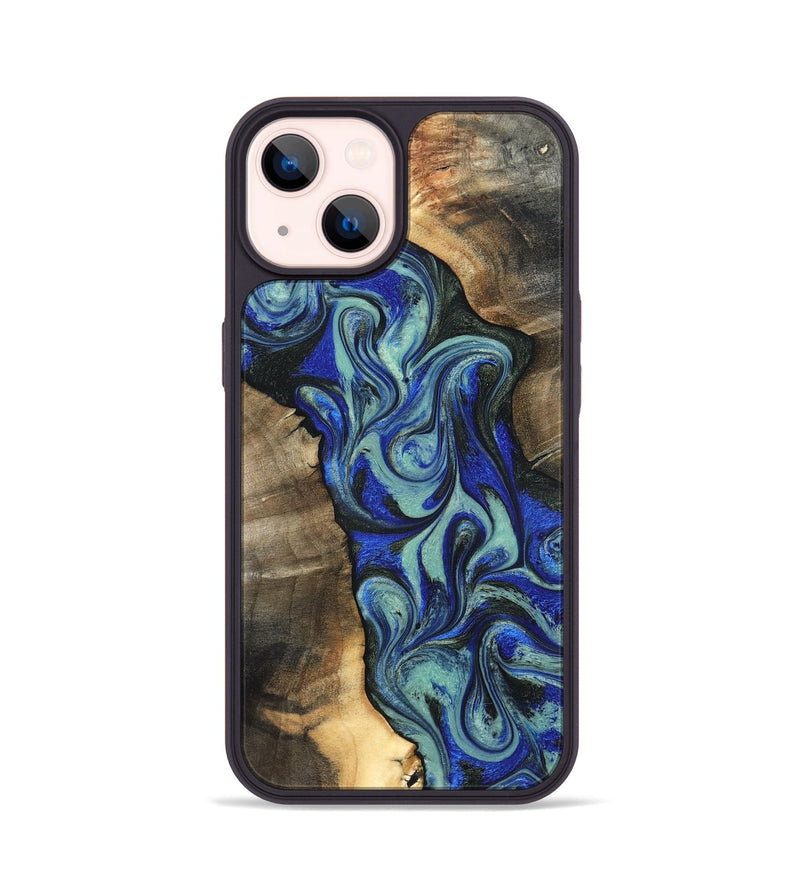 iPhone 14 Wood Phone Case - Arlette (Blue, 820561)