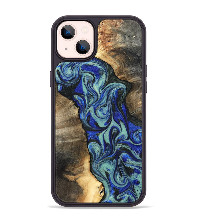 iPhone 14 Plus Wood Phone Case - Arlette (Blue, 820561)